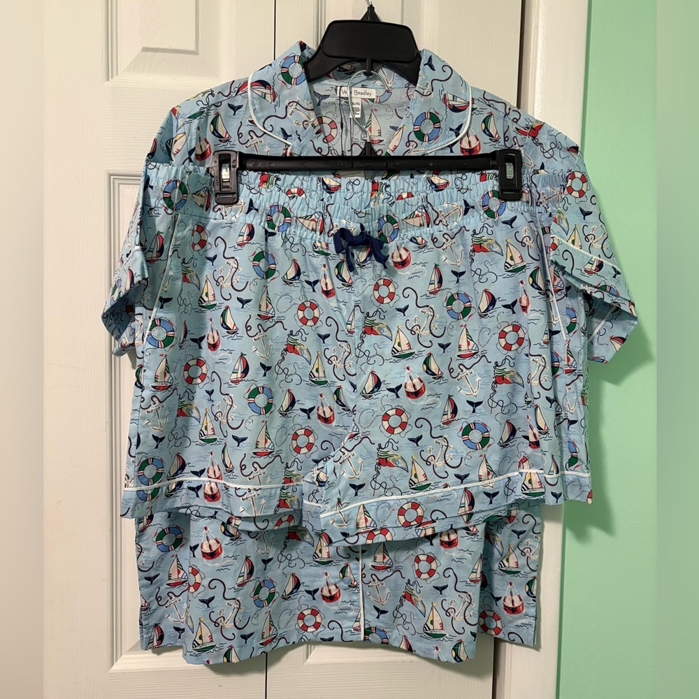 Vera Bradley Light Blue Pajama Set with Nautical Print
